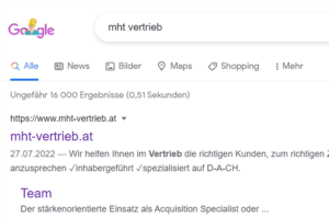 Google-Ranking-MHT Google Ranking optimieren