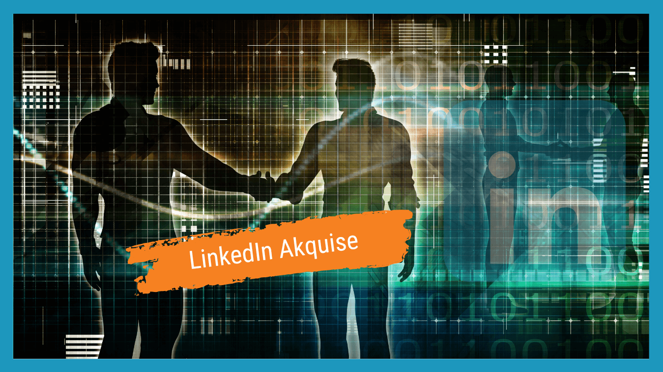 LinkedIn Akquise Beispielbild; zwei männliche Silhouetten geben sich die Hand wie bei einer LinkedIn Vernetzung