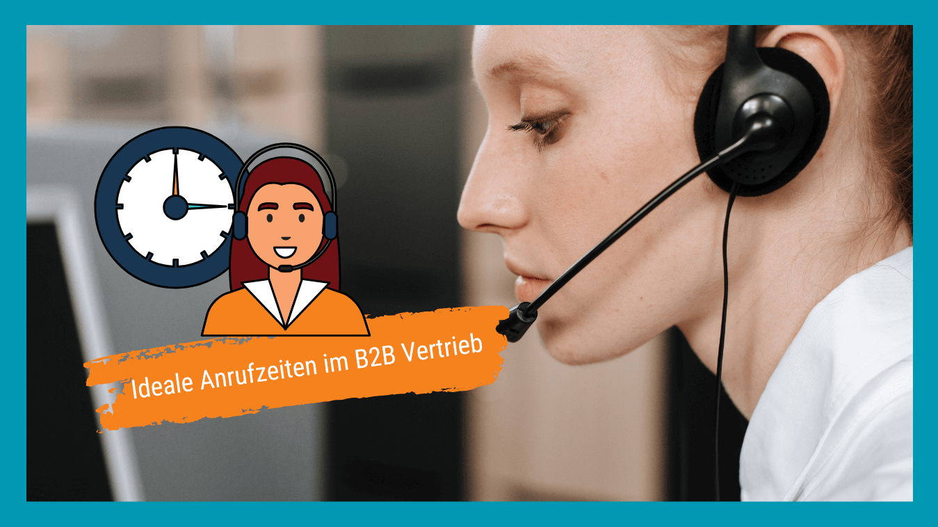 Optimale Anrufzeiten im B2B Vertrieb - Beispielbild junge Frau mit Headset